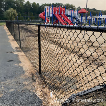 green and black coated chain link mesh